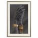 Wall Poster Exotic Duet - black hands with golden accents on a dark background 130456 additionalThumb 20