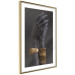 Wall Poster Exotic Duet - black hands with golden accents on a dark background 130456 additionalThumb 7