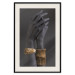 Wall Poster Exotic Duet - black hands with golden accents on a dark background 130456 additionalThumb 19