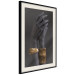 Wall Poster Exotic Duet - black hands with golden accents on a dark background 130456 additionalThumb 2