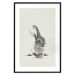 Poster Fluffy Bunny - gray rabbit sketch on a solid background 130756 additionalThumb 17