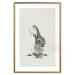 Poster Fluffy Bunny - gray rabbit sketch on a solid background 130756 additionalThumb 14