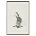 Poster Fluffy Bunny - gray rabbit sketch on a solid background 130756 additionalThumb 19
