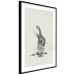 Poster Fluffy Bunny - gray rabbit sketch on a solid background 130756 additionalThumb 8