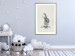 Poster Fluffy Bunny - gray rabbit sketch on a solid background 130756 additionalThumb 13