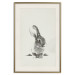 Poster Fluffy Bunny - gray rabbit sketch on a solid background 130756 additionalThumb 20