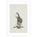 Poster Fluffy Bunny - gray rabbit sketch on a solid background 130756 additionalThumb 19