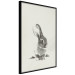Poster Fluffy Bunny - gray rabbit sketch on a solid background 130756 additionalThumb 11