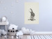 Poster Fluffy Bunny - gray rabbit sketch on a solid background 130756 additionalThumb 2