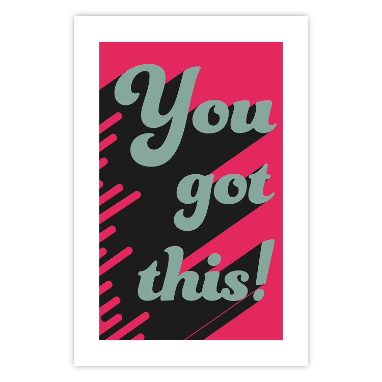 Wall Poster You Got This! - gray English texts boldly on a pink background 131956 additionalImage 25