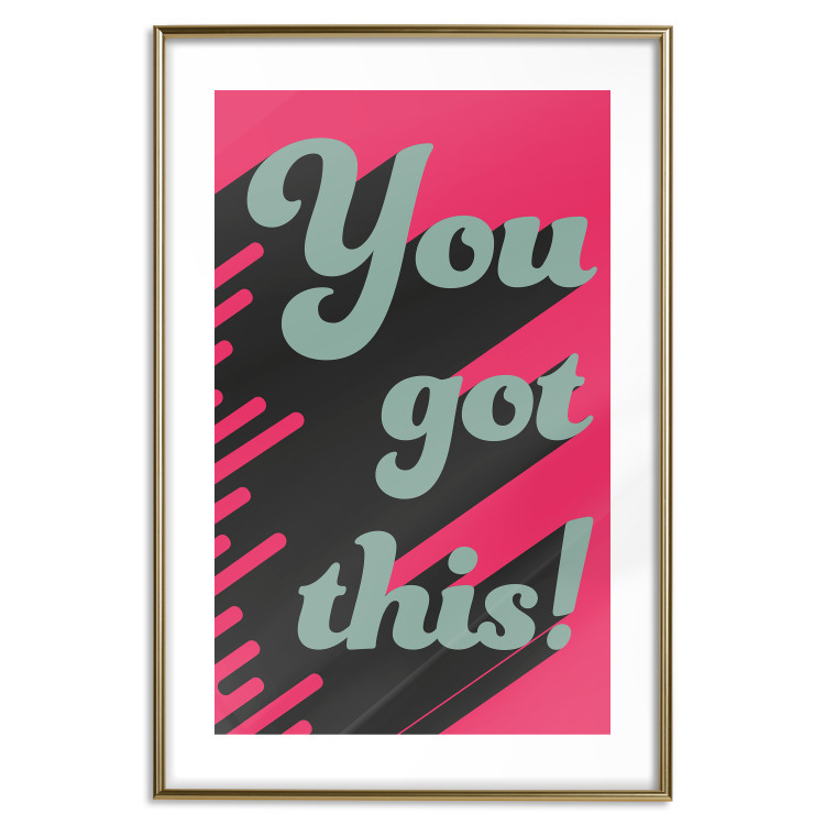 Wall Poster You Got This! - gray English texts boldly on a pink background 131956 additionalImage 14