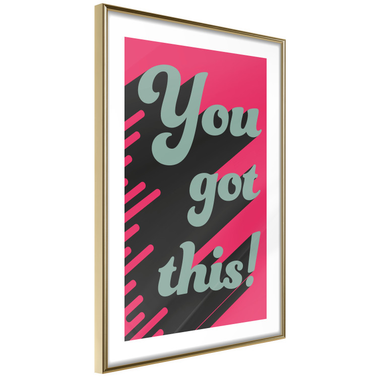 Wall Poster You Got This! - gray English texts boldly on a pink background 131956 additionalImage 9