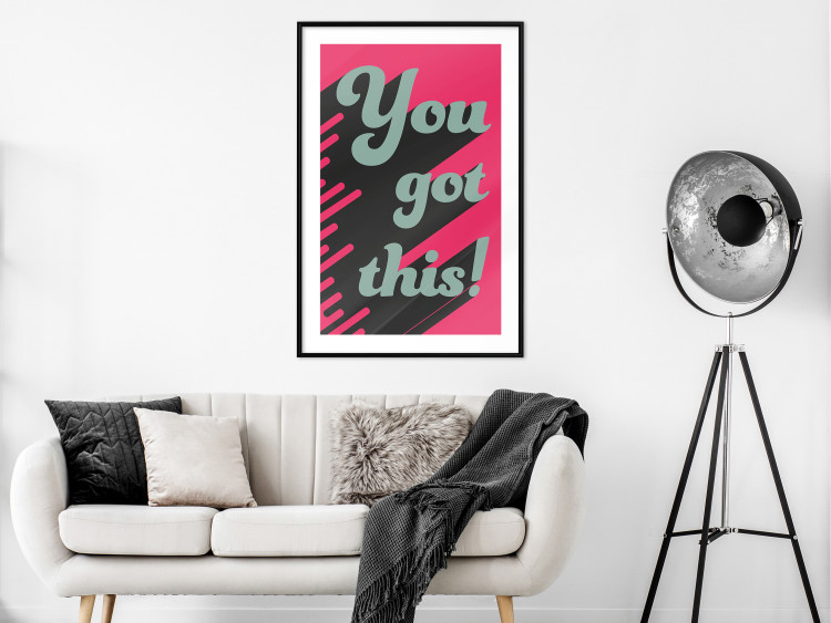 Wall Poster You Got This! - gray English texts boldly on a pink background 131956 additionalImage 23