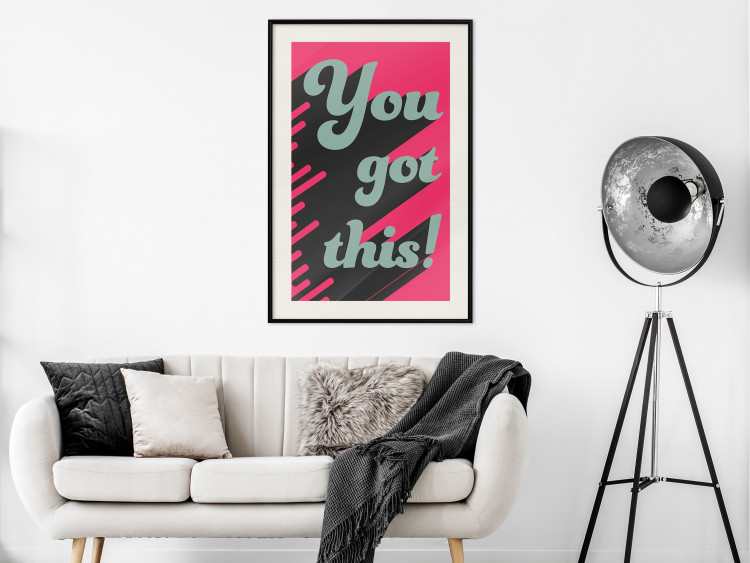 Wall Poster You Got This! - gray English texts boldly on a pink background 131956 additionalImage 24