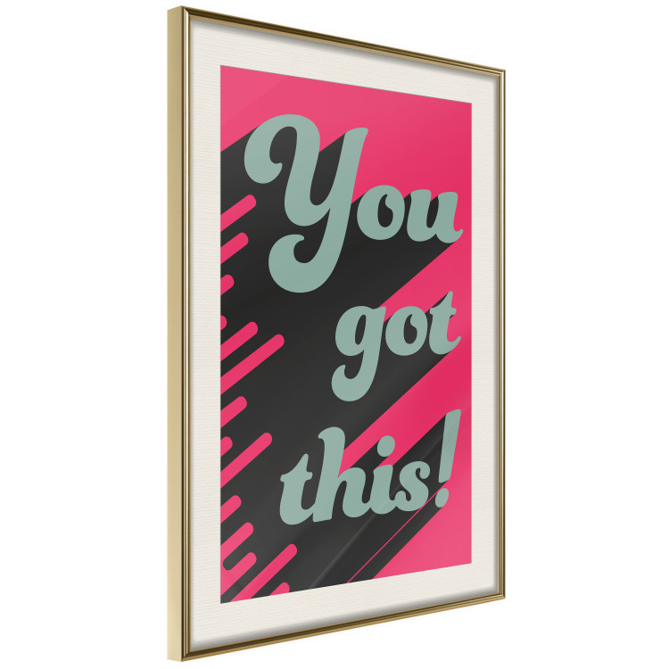 Wall Poster You Got This! - gray English texts boldly on a pink background 131956 additionalImage 3