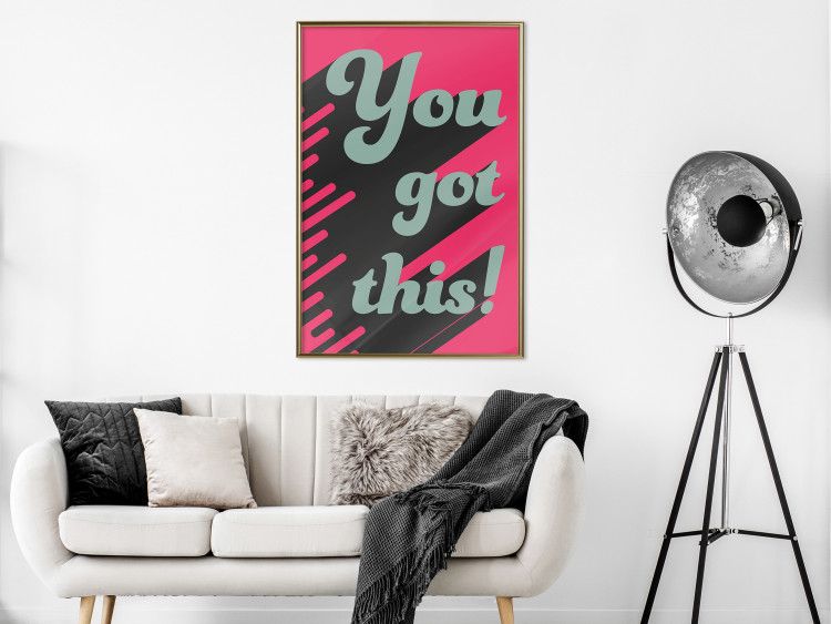 Wall Poster You Got This! - gray English texts boldly on a pink background 131956 additionalImage 5