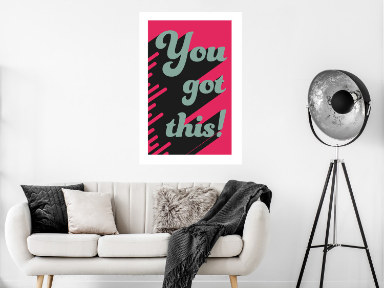 Wall Poster You Got This! - gray English texts boldly on a pink background 131956 additionalImage 5