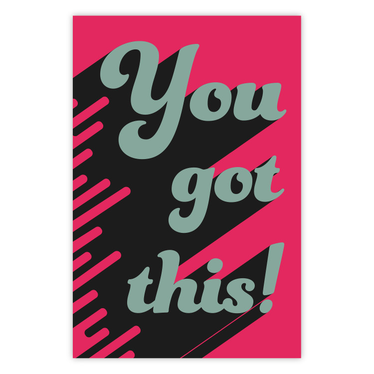 Wall Poster You Got This! - gray English texts boldly on a pink background 131956