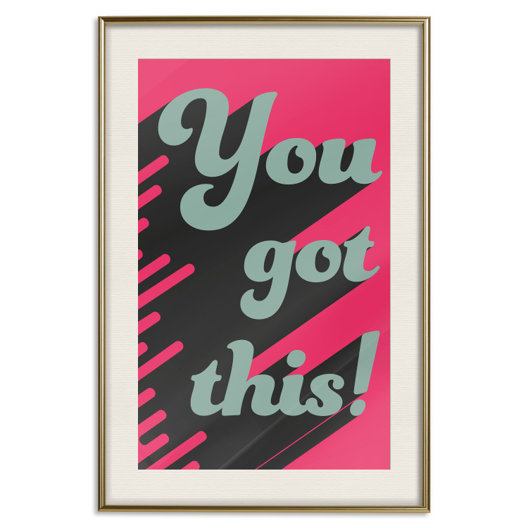 Wall Poster You Got This! - gray English texts boldly on a pink background 131956 additionalImage 20