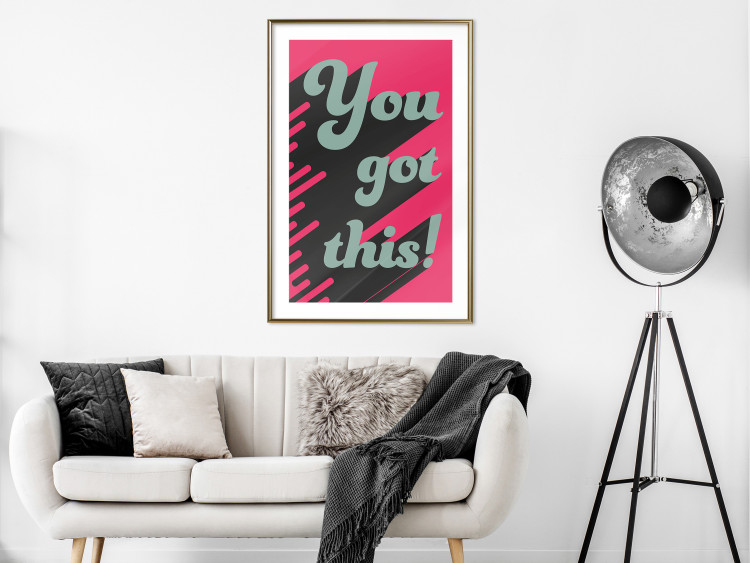 Wall Poster You Got This! - gray English texts boldly on a pink background 131956 additionalImage 13