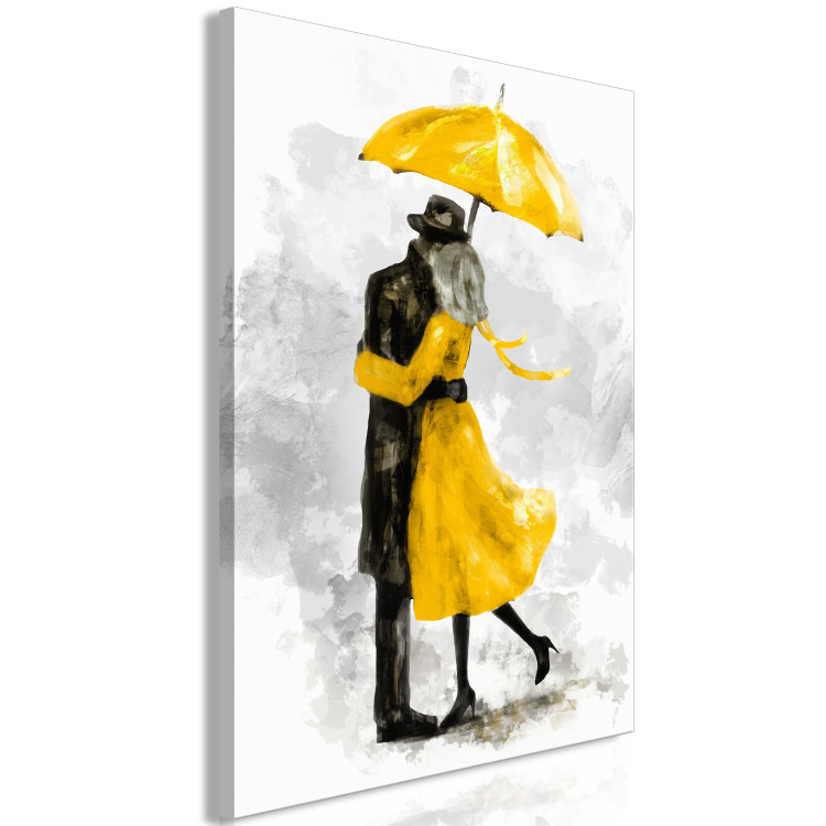 Canvas Art Print Under Yellow Umbrella (1 Part) Vertical 132156 additionalImage 2