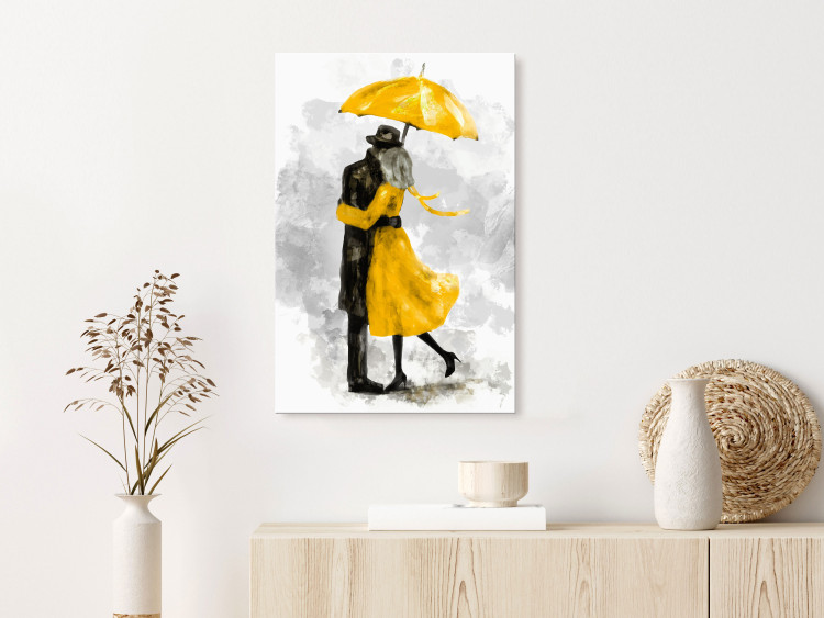 Canvas Art Print Under Yellow Umbrella (1 Part) Vertical 132156 additionalImage 3