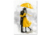Canvas Art Print Under Yellow Umbrella (1 Part) Vertical 132156