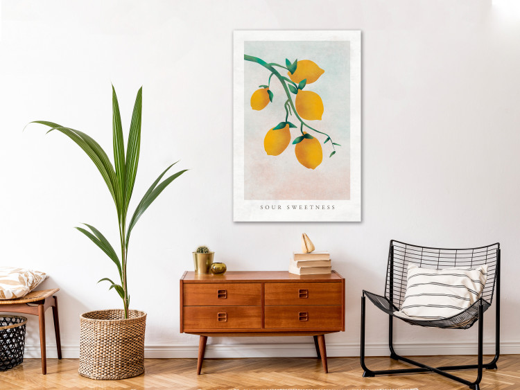 Canvas Print Citrus - drawing image of a branch of a lemon tree 135156 additionalImage 3