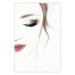 Poster Delicate Beauty - a portrait of a woman with red lips and a white background 136456