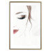 Poster Delicate Beauty - a portrait of a woman with red lips and a white background 136456 additionalThumb 19