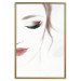 Poster Delicate Beauty - a portrait of a woman with red lips and a white background 136456 additionalThumb 12