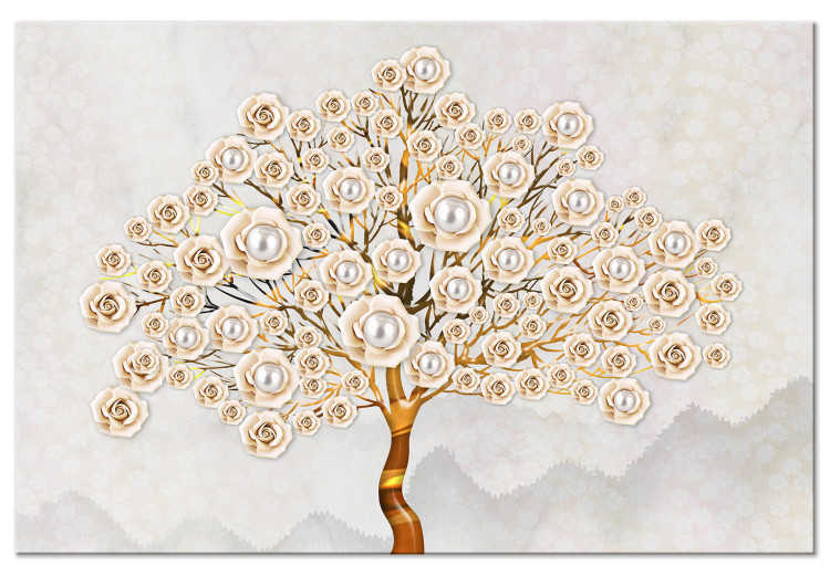 Canvas Print Pearl Tree (1-piece) Wide - glamour-style abstraction 138056