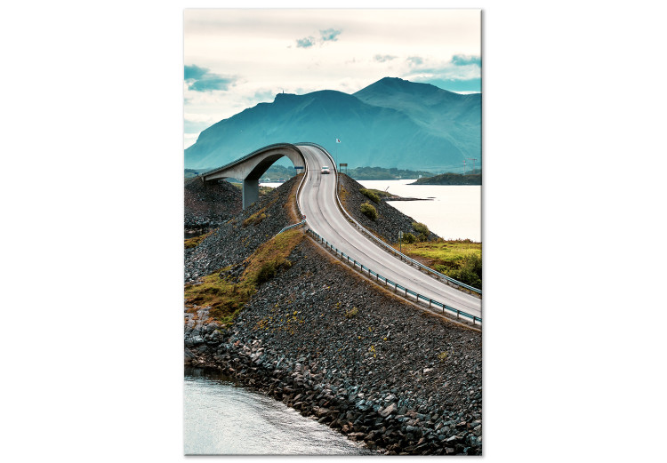Canvas Road Across Lakes (1-piece) Vertical - landscape with mountains in the background 138756