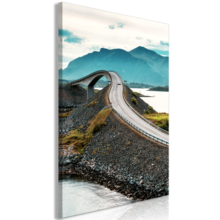 Canvas Road Across Lakes (1-piece) Vertical - landscape with mountains in the background 138756 additionalImage 2