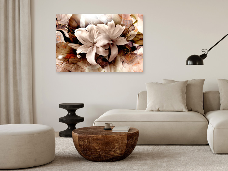 Canvas Art Print Flower Abstraction (1-piece) - lily petals in a fashionable aesthetic 143856 additionalImage 3