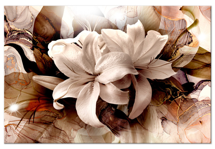 Canvas Art Print Flower Abstraction (1-piece) - lily petals in a fashionable aesthetic 143856