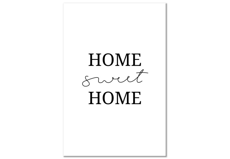 Canvas Sweet Home - Minimalist Black Lettering on a White Background 146156