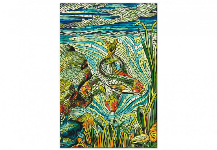 Paint by number In the Current - Mosaic Fish in the Rushes and Overcast Sky 148456 additionalImage 3