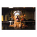 Canvas Art Print AI Golden Retriever Dog - Cheerful Animal in the Role of a Cook - Horizontal 150256