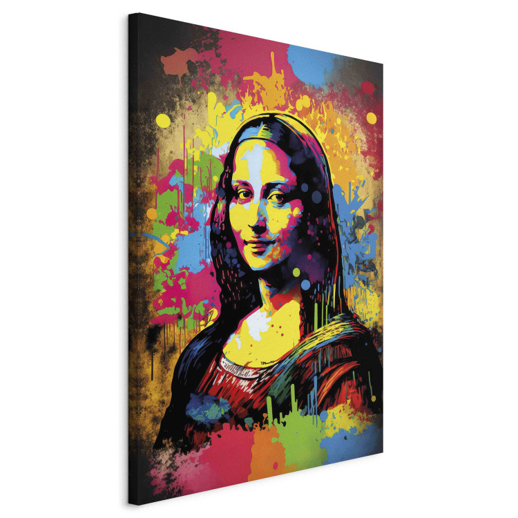 Canvas Print Colorful Mona Lisa - A Portrait of a Woman Inspired by Da Vinci’s Work 151056 additionalImage 2