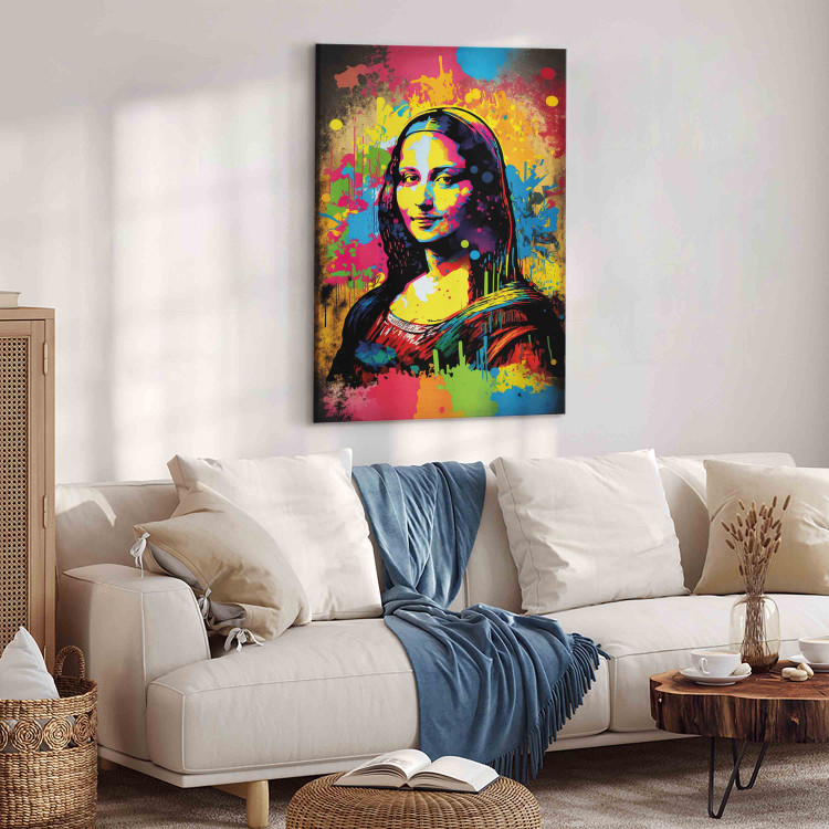 Canvas Print Colorful Mona Lisa - A Portrait of a Woman Inspired by Da Vinci’s Work 151056 additionalImage 10