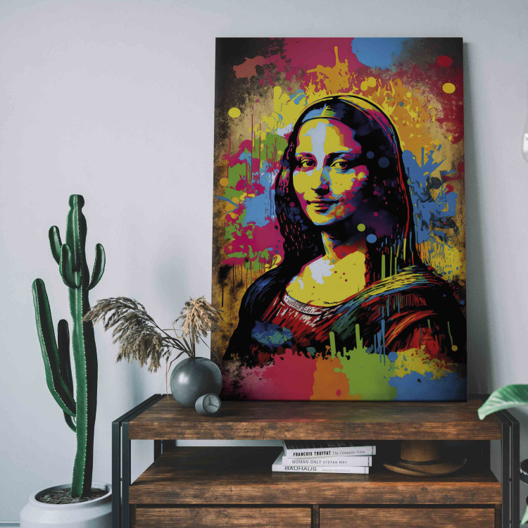 Canvas Print Colorful Mona Lisa - A Portrait of a Woman Inspired by Da Vinci’s Work 151056 additionalImage 5