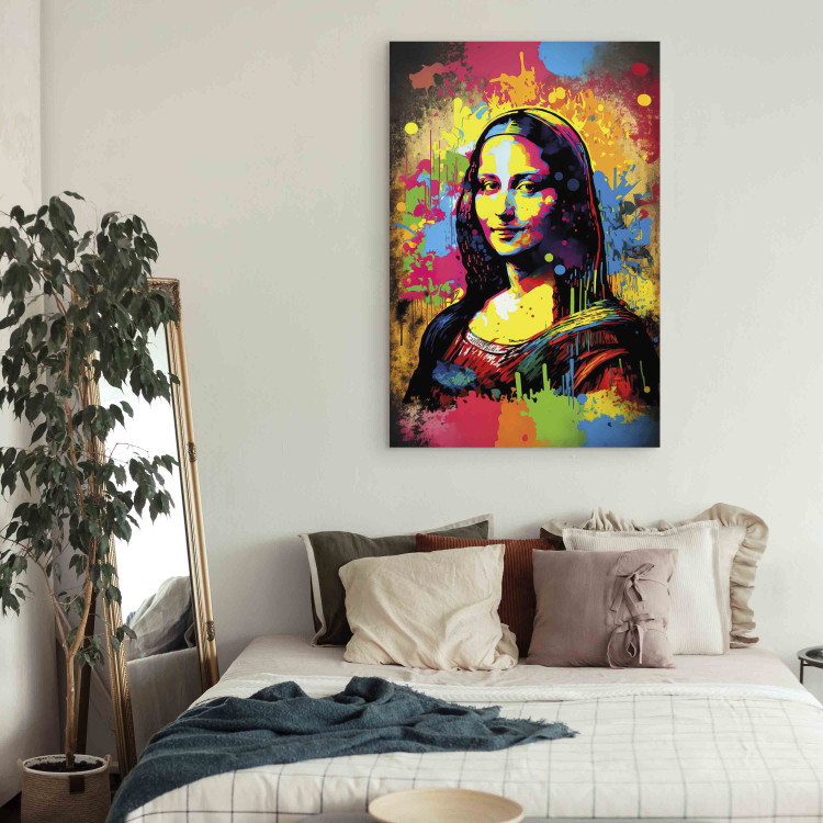 Canvas Print Colorful Mona Lisa - A Portrait of a Woman Inspired by Da Vinci’s Work 151056 additionalImage 3