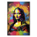 Canvas Print Colorful Mona Lisa - A Portrait of a Woman Inspired by Da Vinci’s Work 151056