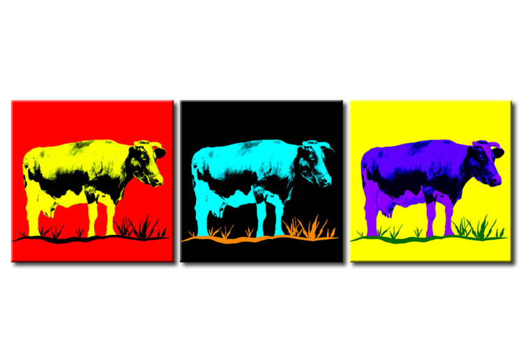 Canvas Art Print Colourful cow 55756