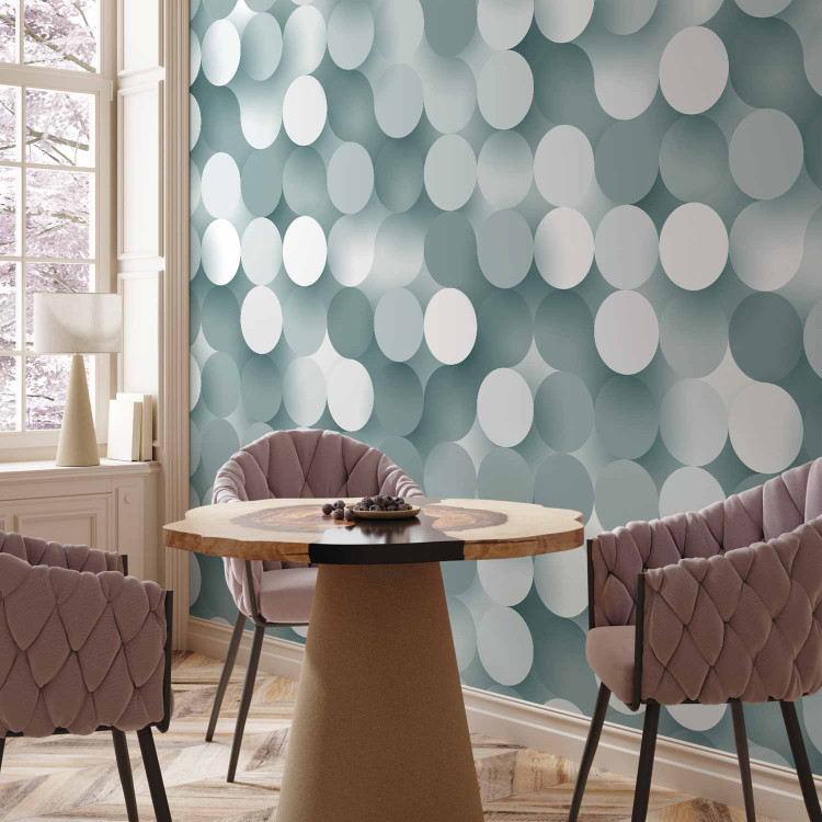 Wall Mural Network Fantasy - network pattern background with white and gray circles 61956 additionalImage 7