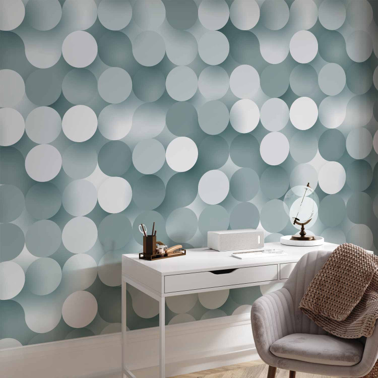 Wall Mural Network Fantasy - network pattern background with white and gray circles 61956 additionalImage 4