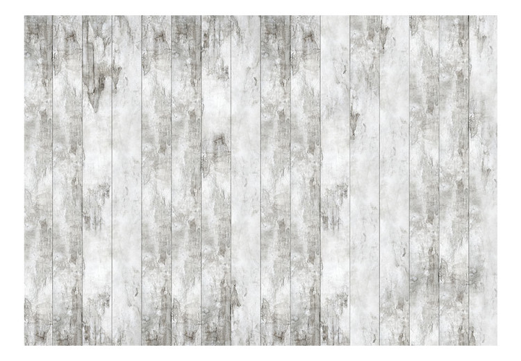 Photo Wallpaper Monolithic Background - Gray and White Composition of Vertical Wooden Planks 64756 additionalImage 1