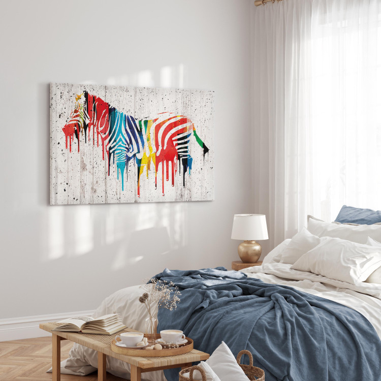 Canvas Print Colourful Zebra 65556 additionalImage 4