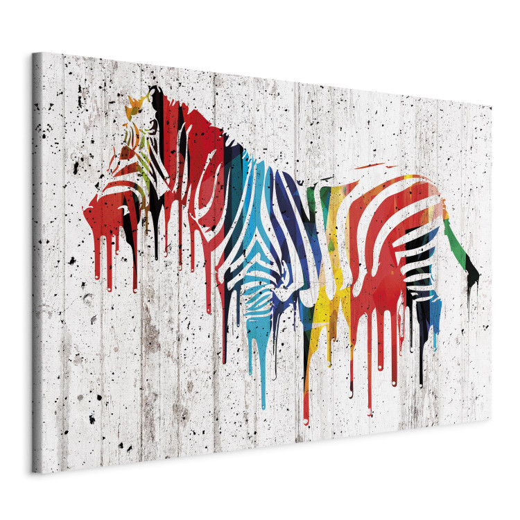 Canvas Print Colourful Zebra 65556 additionalImage 2